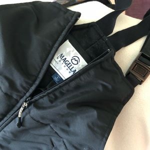Black L Boys Ski Bibs